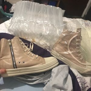 Like New pair of beige Rick Owens Ramones